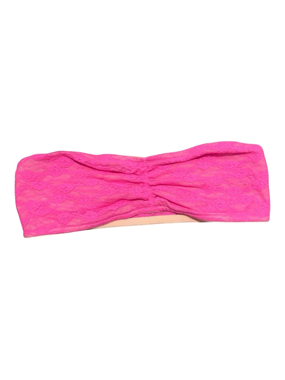 Victoria's Secret Hot Pink Lace Strapless Bandeau